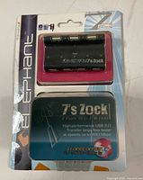 Front view of Elephant 7's Zock 7 port USB hub in retail packaging showing black hub and branding