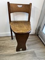 Front view of oak side chair