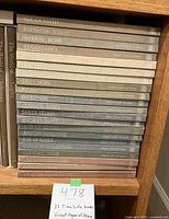 Stack of 21 hardcover books from the Great Ages of Man series neatly arranged on a bookshelf, titles visible on spines.