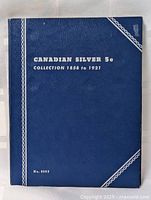 Blue Whitman folder cover displaying the title 'CANADIAN SILVER 5c COLLECTION 1858 to 1921' and folder number 9069.