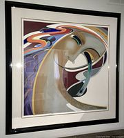 Front view of framed abstract print showing entire artwork