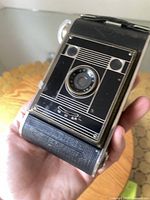 Front view of the vintage Agfa Billy-Clack Bilinar camera showing lens and front detailing