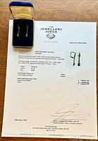 Appraisal document from The Jewellery Judge showing valuation details and image of earrings