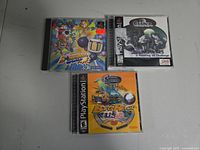 Front covers of the three PlayStation games: Bomberman World (Japanese), Casper: Spirit Dimensions, and Big Race USA.