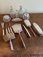 Full dresser set on wooden surface