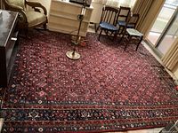 Full view of the rug laid out in room showing overall size and pattern.