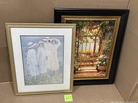 Front view of both framed prints side by side