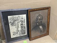 Both framed prints side by side