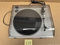 Top view of ION TTUSB05 turntable with dust cover closed