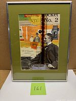 Front view of framed Leo Kaplan collage