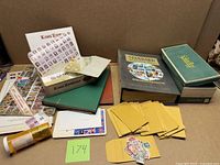 Overview of all albums, boxes, envelopes and loose stamps