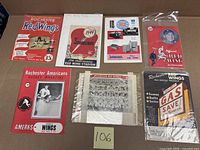 Front covers of six programs showing titles, prices and graphics