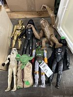 Group shot showing all seven action figures