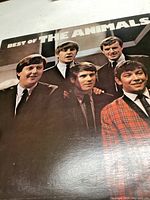 Front cover of Best of The Animals vinyl record album showing the band members