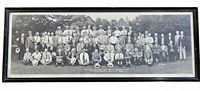 Framed panoramic group photo showing the full image of the Central School Old Boys Association at Wynnstay, 1933.