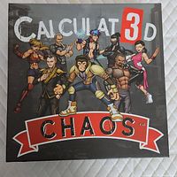 Closed box of the Calculat 3D CHAOS board game with artwork of characters on front