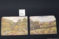 Front view of both unframed oil paintings side by side