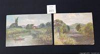 Both landscape paintings side-by-side