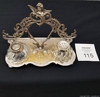 Full view of condiment caddy with two shakers in place