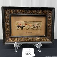 Framed Stevengraph in display stand, full view