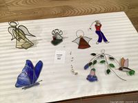 Group shot of all six stained glass pieces