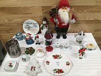 Group shot of all Christmas decor and tableware items