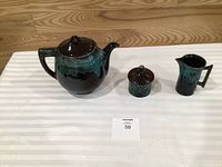 Full set: teapot with lid, sugar bowl with lid, creamer