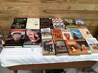 Overall view of the 18 books on table