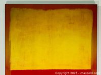 Front of print showing abstract color field with yellow rectangle above red band