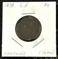 Reverse side showing Britannia seated figure and date 1878.