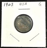 Obverse side of the 1903 US Indian Head penny in G condition, showing the Indian Head design and year.