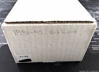 Box labeled 1991-92 Parkhurst holding hockey cards inside.