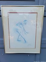 Full view of framed artwork showing the ballet dancer image and overall condition.