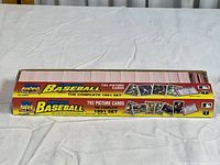 Box containing 792 Topps Micro Baseball cards from 1991 with bright yellow and red graphics showing '40 Years of Baseball'