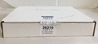 White cardboard box labeled Label Town 26210, showing label dimensions 2 5/8" x 1" and number of labels per sheet as 30. Box condition is new open box.