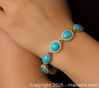 Bracelet worn on wrist showing size and visual appearance.