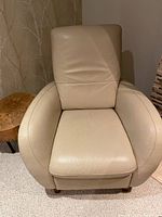Front view of the leather recliner