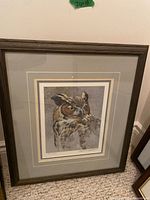 Full view of framed owl print