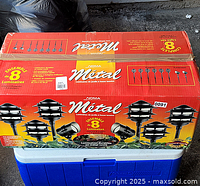 Box showing front with product branding and image of 8 light pieces