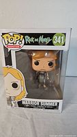 Front view of boxed Warrior Summer Funko Pop showing character and packaging details.