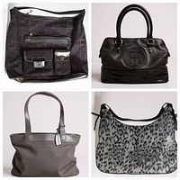 Collage showing all four unused purses