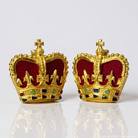 Front view of both gilt crown insignia