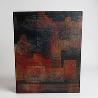 Front view of the painting showing full composition and surface texture