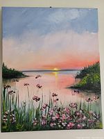 Full front view of the oil painting showing composition, color palette and overall condition