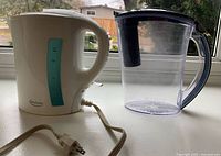 Electric kettle and Brita pitcher side by side