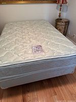 Full front view of mattress and box spring