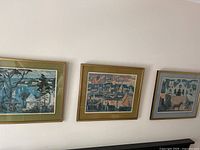 Three framed Bermuda prints by L. Maillard hung on a wall, showing size and grouping