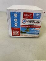 Box of Eagle Claw decking screws showing product size, quantity, stainless steel grade, and drive type