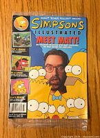 Front cover of sealed 1993 Simpsons Illustrated magazine with Matt Groening and Simpsons characters
