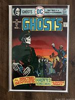 Front cover photo of Ghosts #42 comic book showing detailed artwork with skeletal soldiers and ghosts, DC Comics logo, issue number, and story titles.